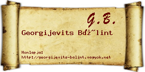 Georgijevits Bálint névjegykártya